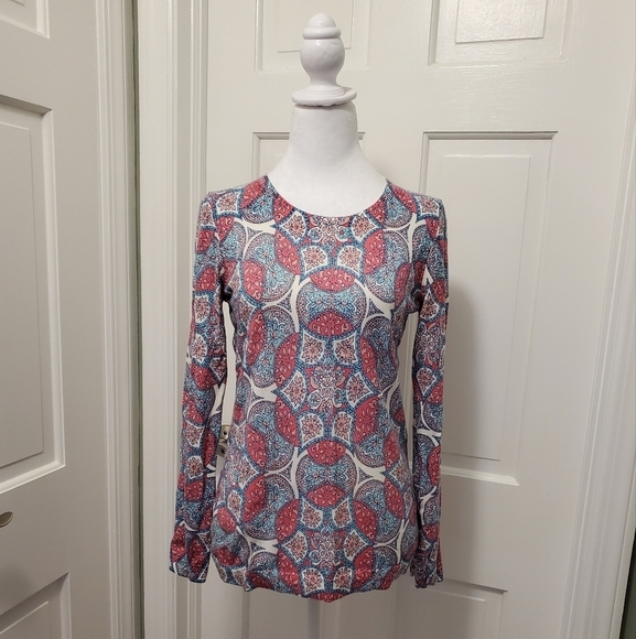 Talbots Garden Medallion Crewneck Sweater Size XS, Preppy, Colorful - Picture 1 of 9